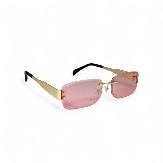 Metal Rectangular Rimless Unisex Sunglass