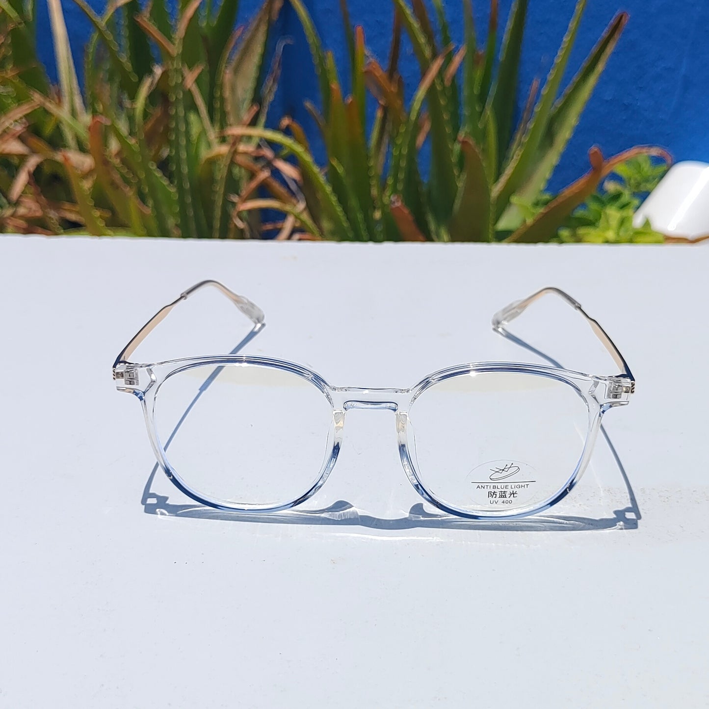 Oval fiber frame with blue ray glasses 1109