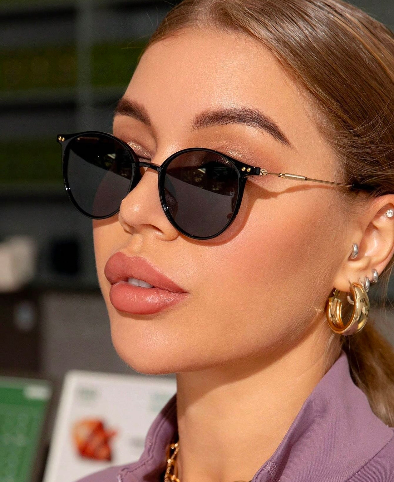 Slim Round Sunglasses