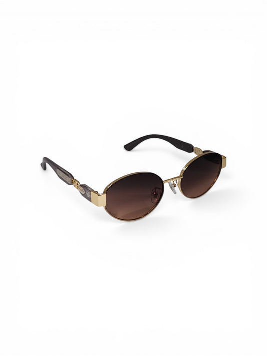 Luxe Oval Metallic Sunglass 09