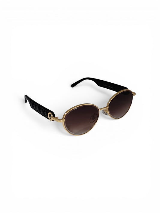 Luxe Oval Metallic Sunglass 99