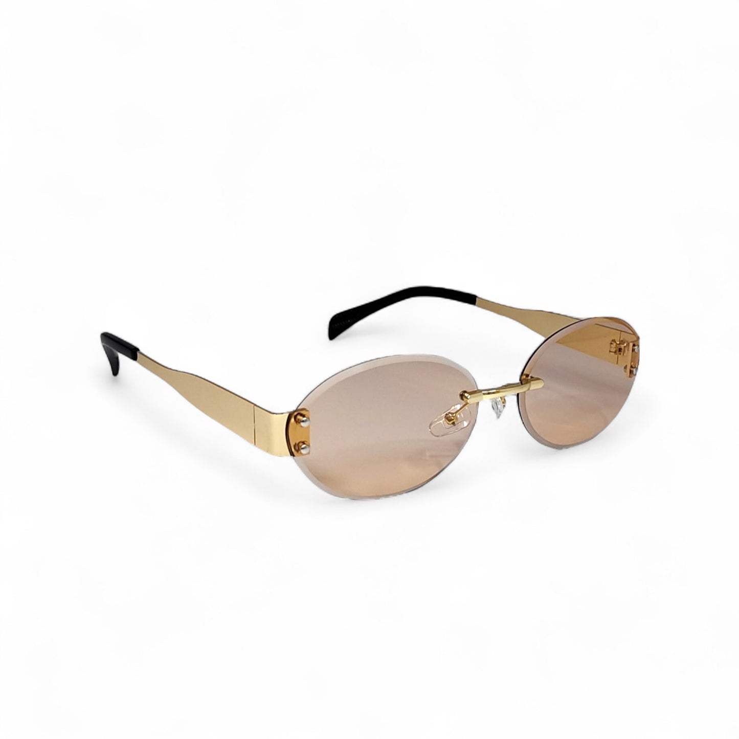 Metal Oval Rimless Unisex Sunglass