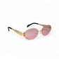 Metal Oval Rimless Unisex Sunglass