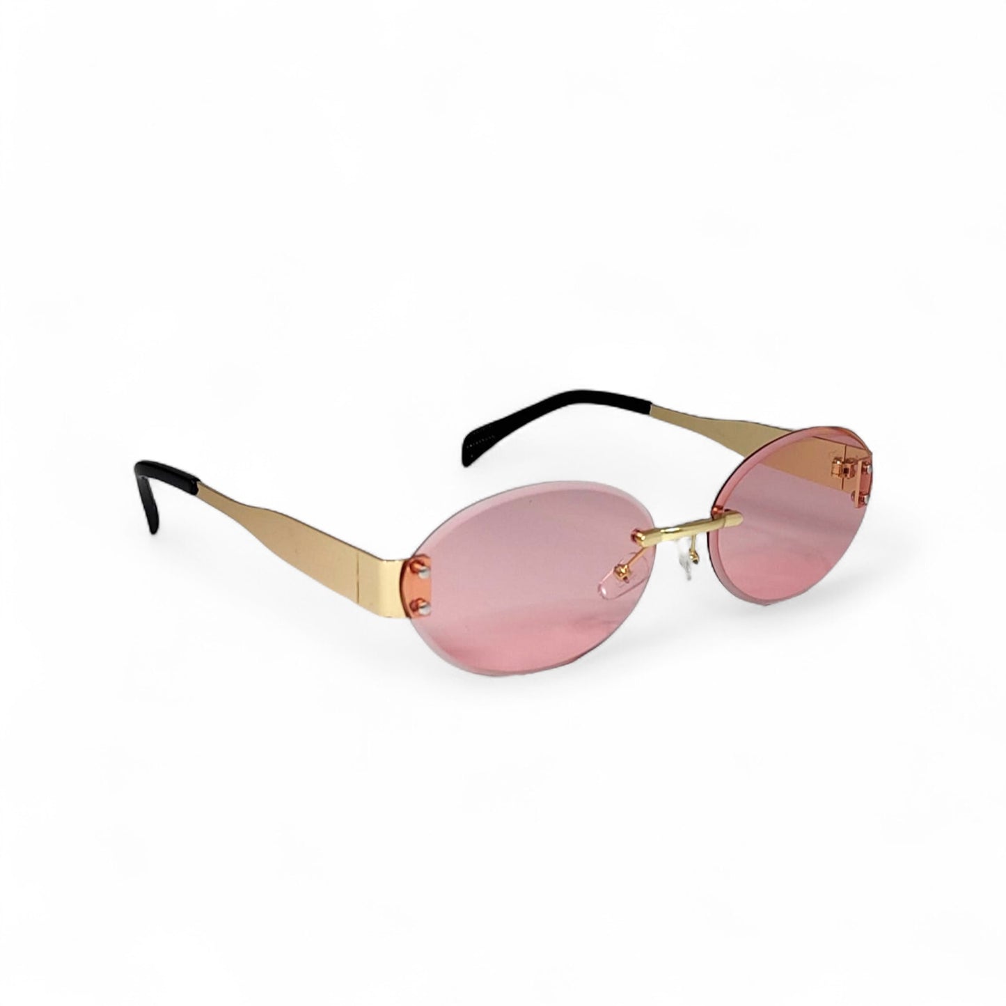 Metal Oval Rimless Unisex Sunglass
