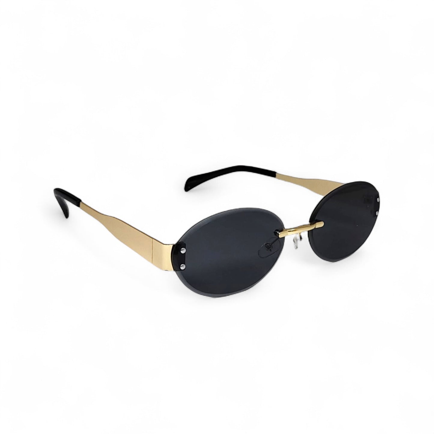 Metal Oval Rimless Unisex Sunglass