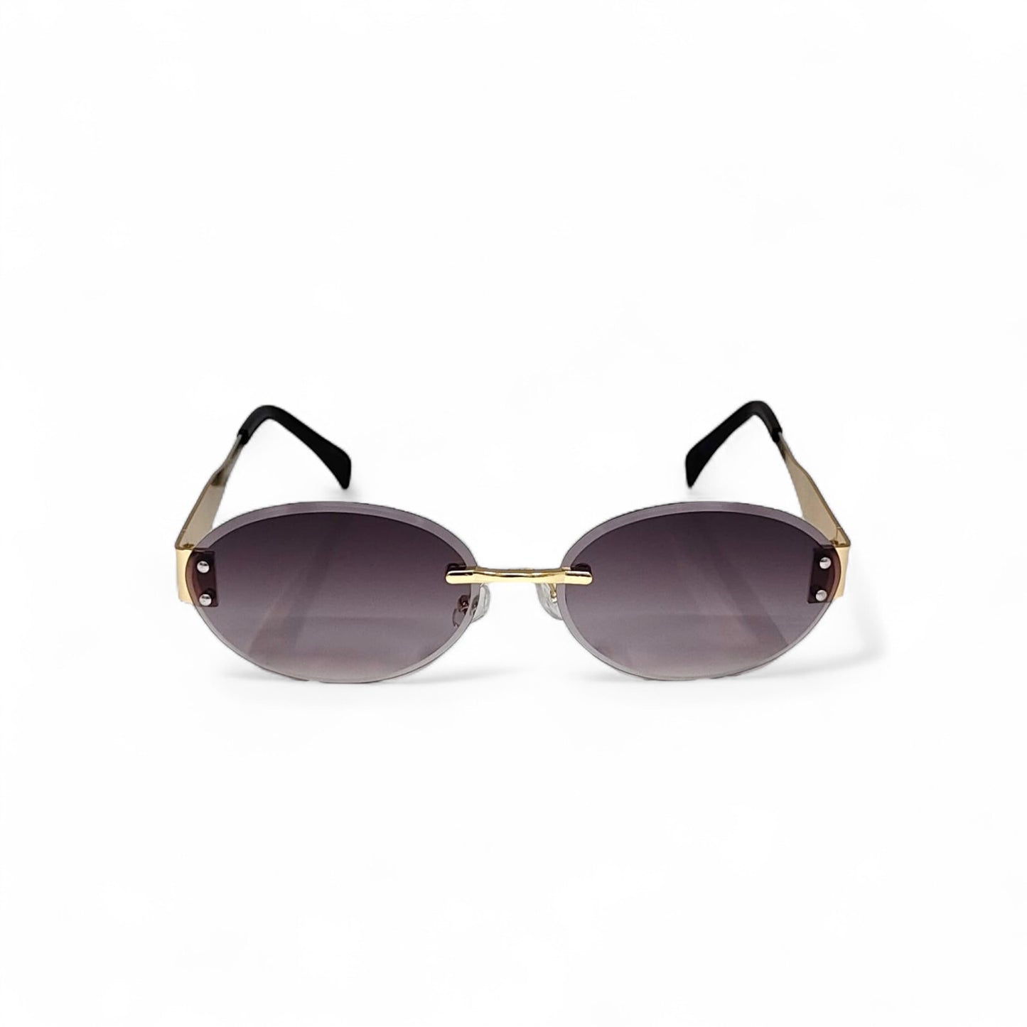 Metal Oval Rimless Unisex Sunglass