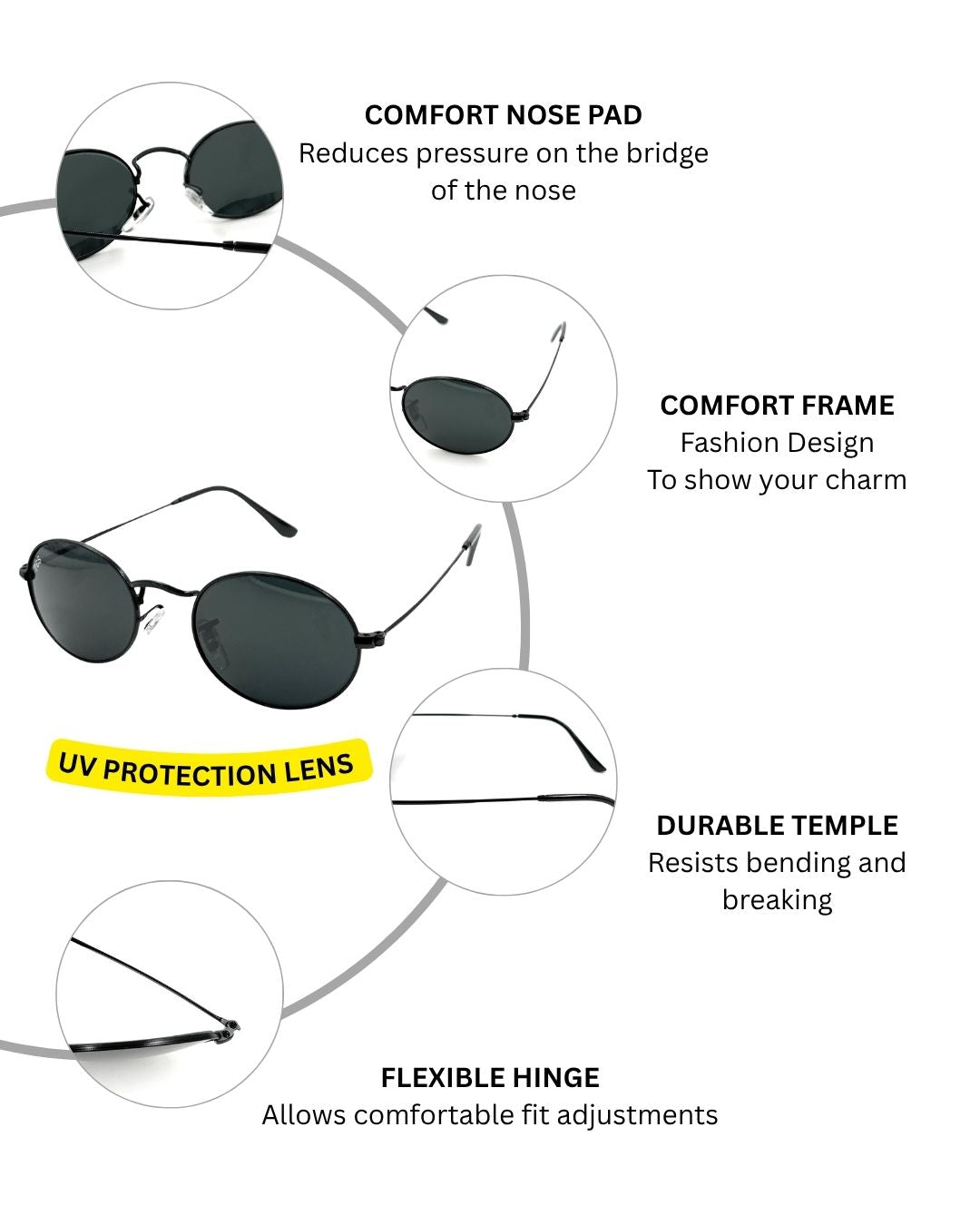 Oval TGS Metal Unisex Sunglasses