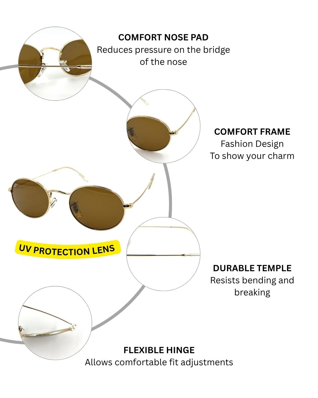 Oval TGS Metal Unisex Sunglasses