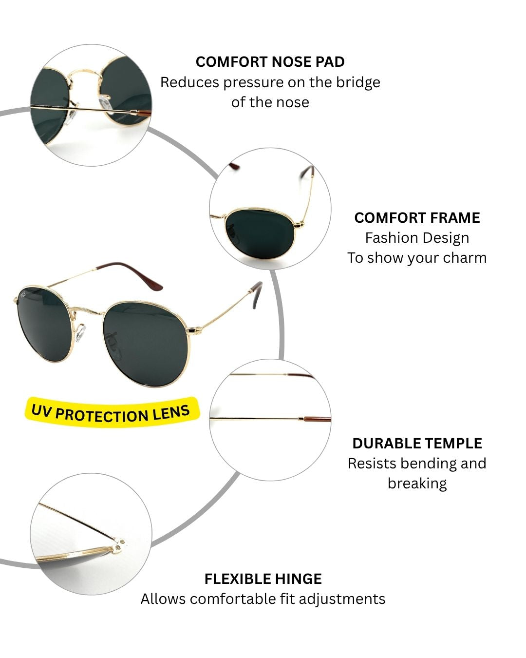 Round TGS Metal Unisex Sunglasses