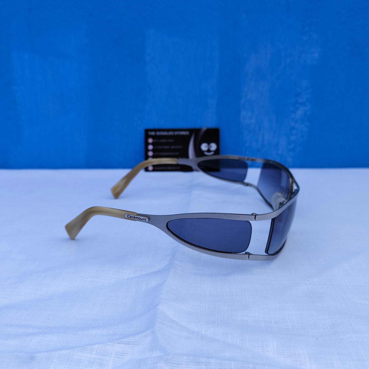 Y2k vintage wraparound 02 metallic sunglasses
